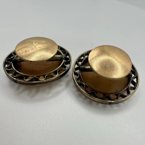 Antique Victorian 1800s solid 10kt & gold filled carved shell cameo cufflinks - Picture 7 of 11